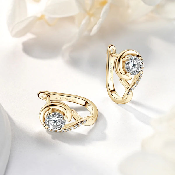 Lnngy Infinity Moissanite Diamond Earring Brinco Prata 925 Sterling Silver Hoop Earrings For Women Sparkling Fine Jewelry GIft