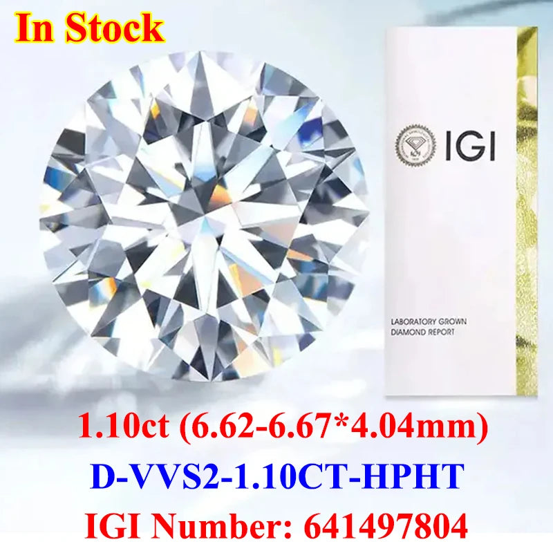 0.5-3CT IGI GIA Certificate HPHT CVD Lab Grown Diamond Loose 0.3/0.5CT DEFG VVS-SI Gemstone Super White for Wedding Fine Jewelry