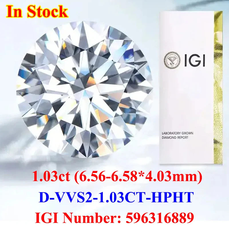 0.5-3CT IGI GIA Certificate HPHT CVD Lab Grown Diamond Loose 0.3/0.5CT DEFG VVS-SI Gemstone Super White for Wedding Fine Jewelry