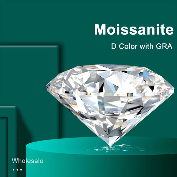 Moissanite Stones 3 MM to 10 CT D Color VVS1 Round Shape Cut Lab Grown Diamond with GRA Certificate Gemstones Wholesale