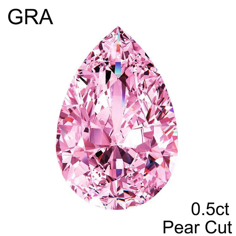 Pink Loose Moissanite 100% Real Lab Gemstone Stones For Women Jewelry Diamond Ring Material GRA Round/Pear/Emerald/Oval Cut