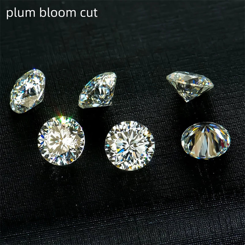 Tbestone Round 0.5-5Carat Fancy Cutting Moissanite Loose Stones D Color Russian Cut Moissanite Diamonds Stone With GRA