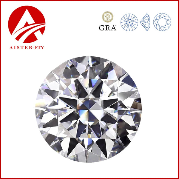 Real Moissanite Stone D Color 3EX Round Cut 0.1-12.0ct VVS1 Moissanita Loose Gemstones Pass Diamond Tester with GRA Certificate