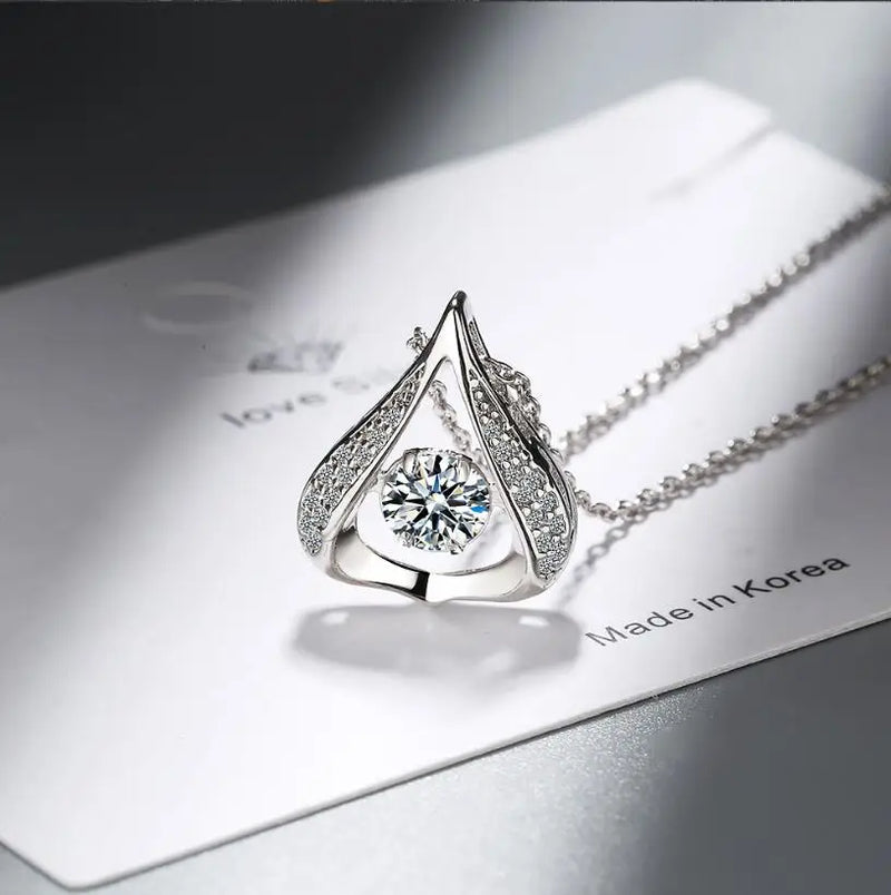 D Color 1 Carat Moissanite Smart Water Drop Pendant Necklace For Women S925 Sterling Silver Plate Pt950 Neck Chain