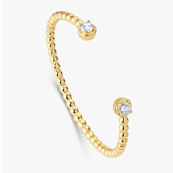 Lnngy Bead Moissanite Bracelet Exquisite Adjustable Cuff Bracelets For Women Girls 925 Sterling Silver Hand Chain Jewelry Gift