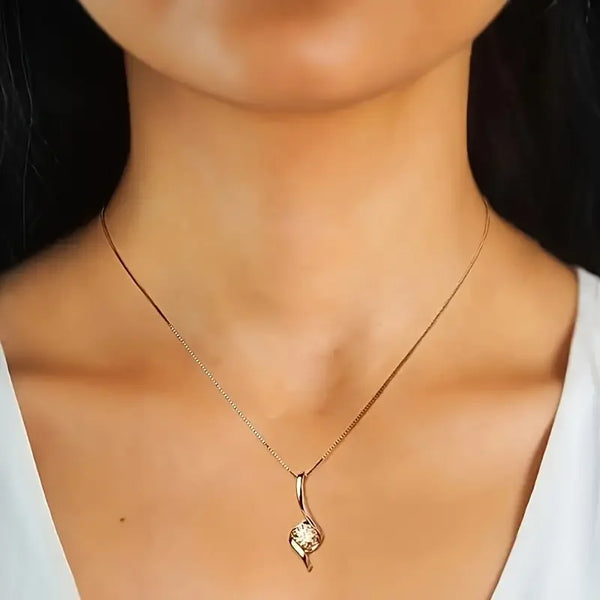 Moissanite necklace with 18K gold-plated S925 silver—dazzling pendant jewelry, ideal for engagement, wedding, or luxury gifts.