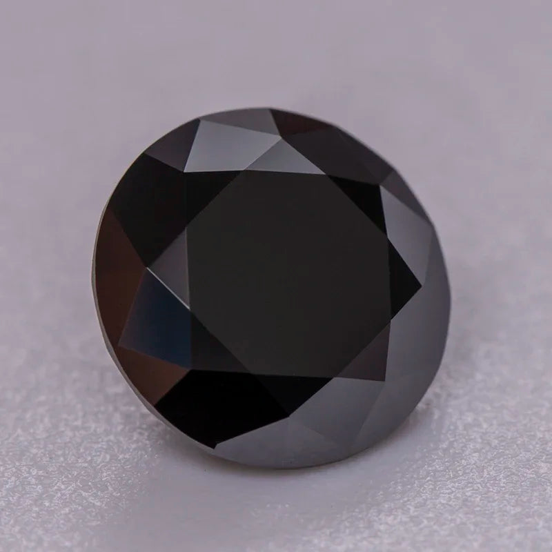 Moissanite Loose Stone Black Color Round Cut 0.5-5.0ct Gemstone Lab Created Synthetic Diamond Jewelry Comes With GRA Certificate