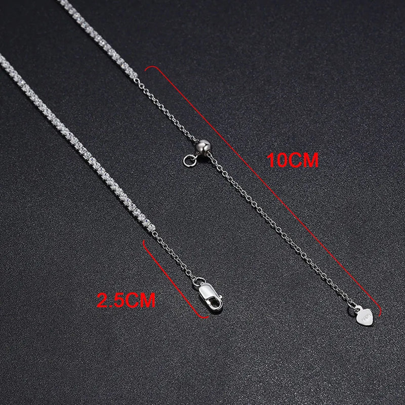 KNOBSPIN 2mm D VVS1 Moissanite Tennis Necklace Adjustable s925 Sterling Silver Plated 18k Gold with GRA Fine Necklace for Women