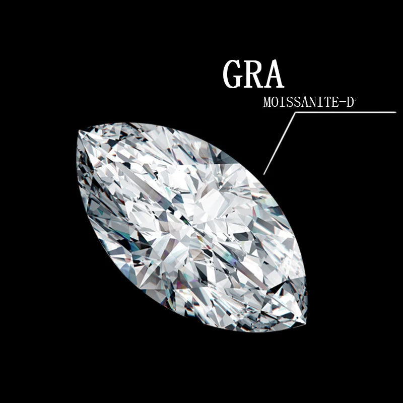 0.05CT to 5CT Loose Moissanite Marquise Cut Diamond Real D Color Clarity Olive Shape Stones Pass The Test GRA Gem Beads Jewelry