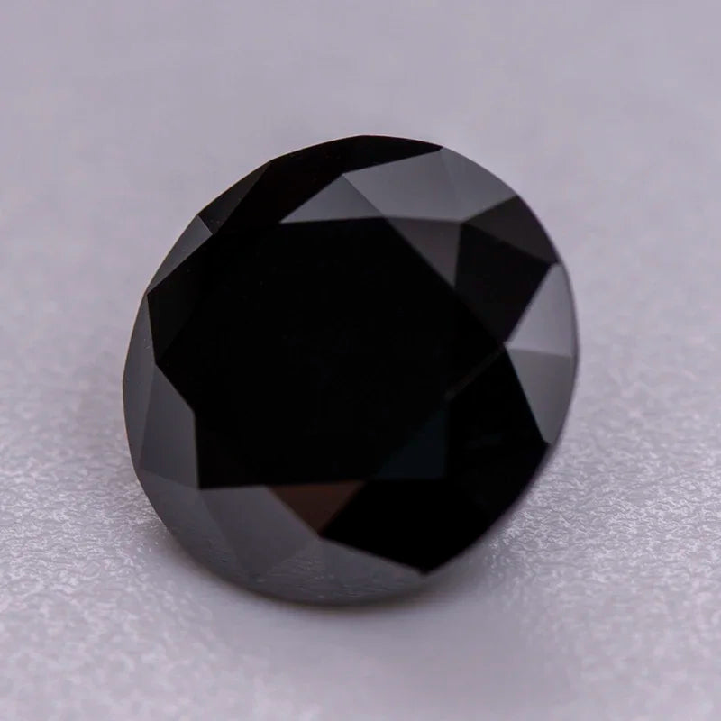 Moissanite Loose Stone Black Color Round Cut 0.5-5.0ct Gemstone Lab Created Synthetic Diamond Jewelry Comes With GRA Certificate