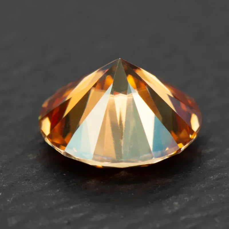 Moissanite Orange Colored Round Cut VVS1 Passed Diamond Tested Gemstone Loose Stone  Jewelry Making Wholesale with GRA