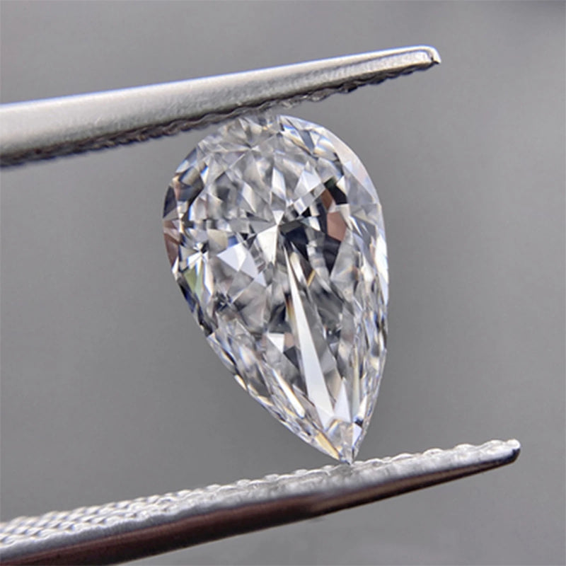 Top Quality Loose Gemstone Pear Cut Moissanite Stone Brilliant D Color Lab Grown Moissanite Diamond GRA Certificated Material