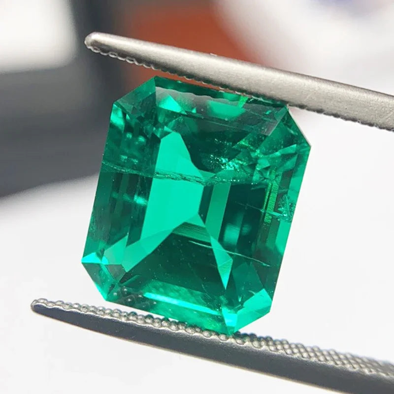 Lab Grown Columbia Emerald 10x12mm Emerald Cut Charms Gemstone Advanced DIY Jewelry Rings Earrings Making Certificate