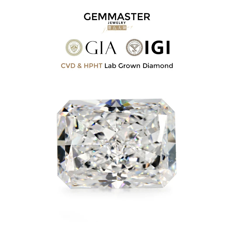 Radiant Diamond CVD HPHT 1ct 3ct 5ct 10ct Lab Diamond GIA IGI certificate DEF VVS Real Loose Lab Grown Diamond