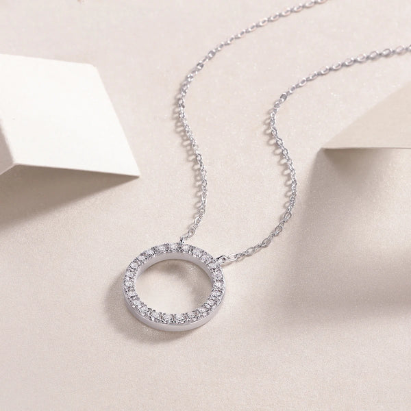 1.2CT D Color Double Circle Moissanite Necklace Pendant For Women GRA Certified S925 Silver Neck Chain Luxury Jewelry Gift