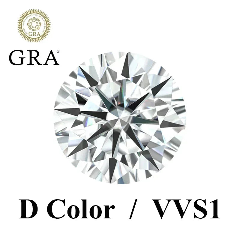 Moissanite Stone Round Cut 8 Hearts And Arrows D Color Vvs1 Wholesale Lab Grown Gemstones For Jewelry With GRA Certificate