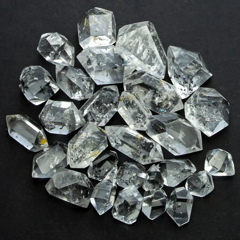 Herkimer Diamond Natural Clear Quartz Crystal Irregular Shape Specimen Polishing Process Reiki Crystal Rough Stone Collectible