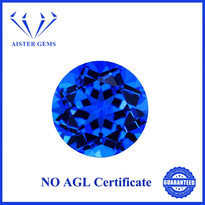 Royal Blue Lab Grown Sapphire Loose Gemstones Round Shape 3.0-12.0mm with AGL Certificate