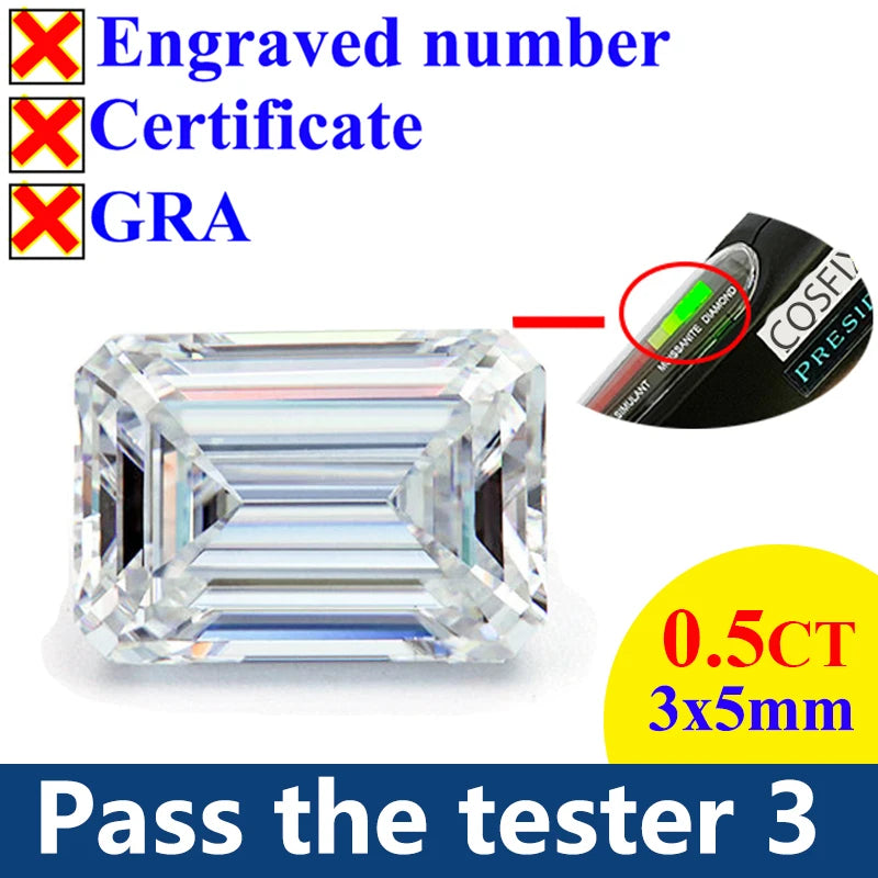 [ Special Quality ] New Rare Moissanite Stone D Color Diamond Oval Round Cut Loose Gemstones Promise Pass PRESIDIUM Tester III/3