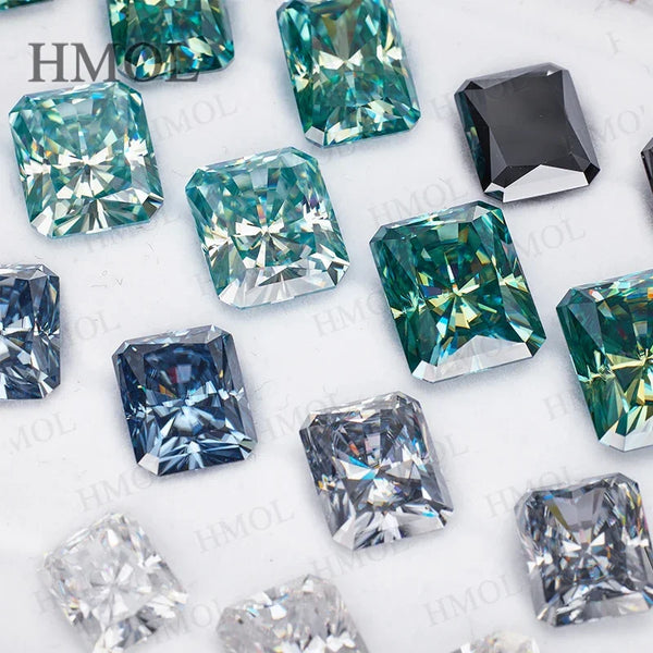 New Brilliant Radiant Cut Brilliant Loose Moissanite Diamond With GRA  Original D Black Green Vivid Blue Aqua Blue Champagne DIY