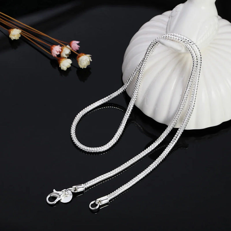 40-75cm Silver Color 1MM/2MM/3MM solid Snake Chain Necklace For Men Women fashion party wedding accessories Jewelry gifts