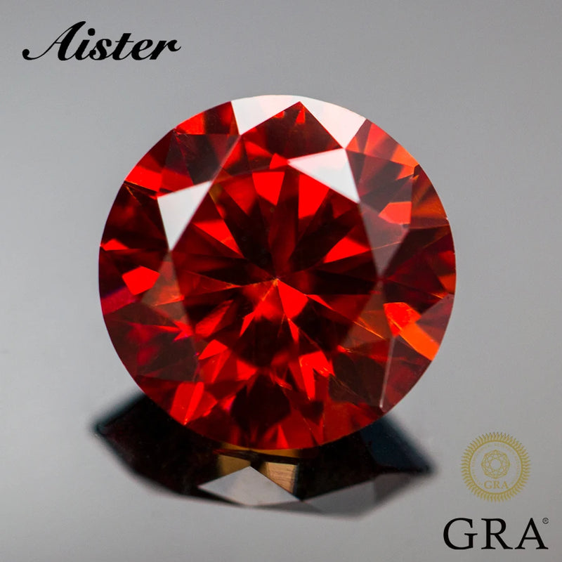 From 0.5-5.0ct Garnet Colored Moissanite Stone GRA Certified Moissanita VVS1 Pass Diamond Tester for Jewelry Making   5.0