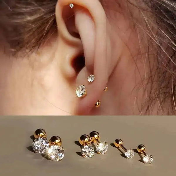 Real 925 Sterling Silver 0.3CT 0.5CT 1.0CT D Color Moissanite 4 Claw Stud Earrings Screw Back Daily Wear Hypoallergenic Jewelry