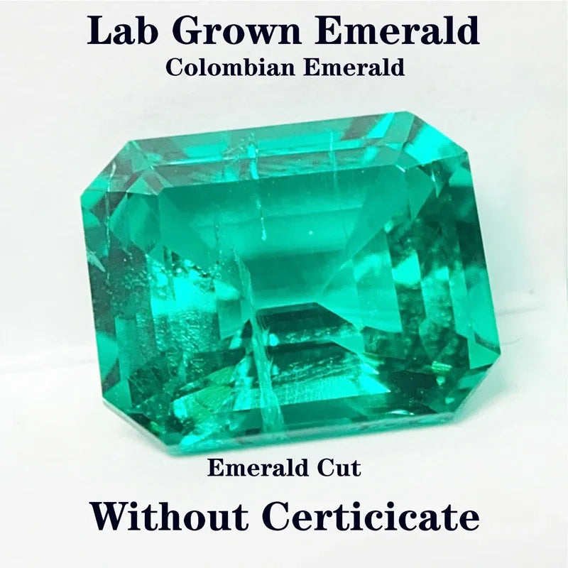 Lab Grown Columbia Emerald 10x12mm Emerald Cut Charms Gemstone Advanced DIY Jewelry Rings Earrings Making Certificate