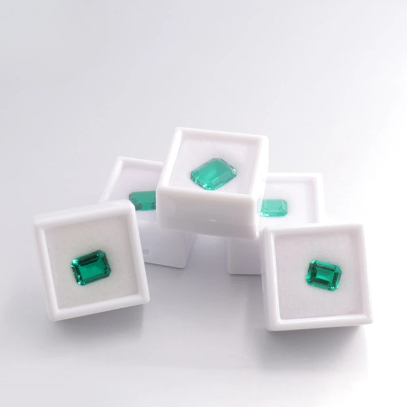 Top Lab Grown Hydrothermal Emerald Cut Zambian Emeralds Stones  No Certificate for Diy Jewelry