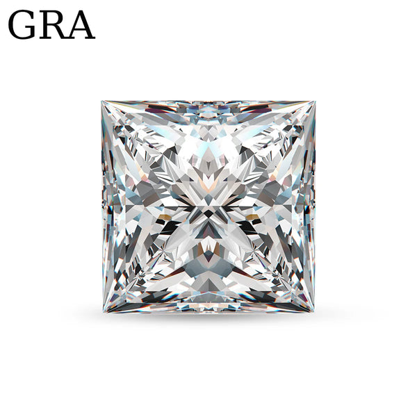 Real Princess Cut Moissanite Stone 0.1ct-8ct D Color Loose Gemstone Beads Lab Grown Diamond Pass Test GRA Certificated Top