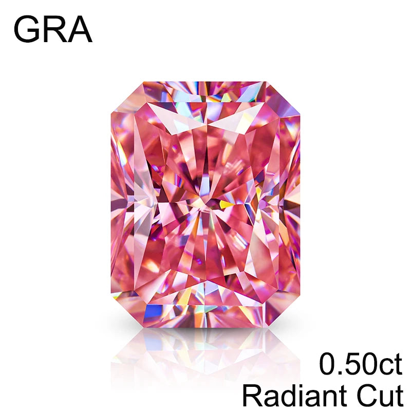 Pink Loose Moissanite 100% Real Lab Gemstone Stones For Women Jewelry Diamond Ring Material GRA Round/Pear/Emerald/Oval Cut