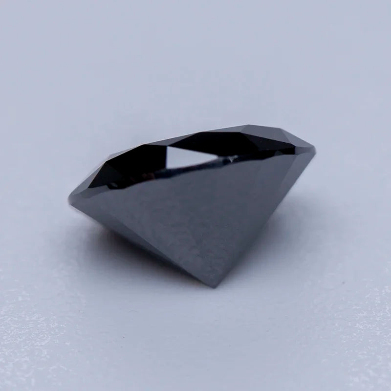 Moissanite Loose Stone Black Color Round Cut 0.5-5.0ct Gemstone Lab Created Synthetic Diamond Jewelry Comes With GRA Certificate