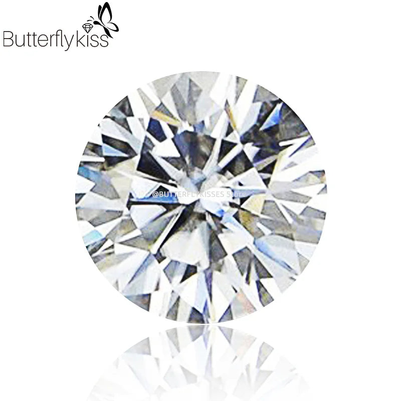 Butterflykiss 0.5/1CT Moissanite Loose Stone Cheapest D VVS1 White Black Green Blue Round Cut GRA Moissanita Lab-Grown Diamond