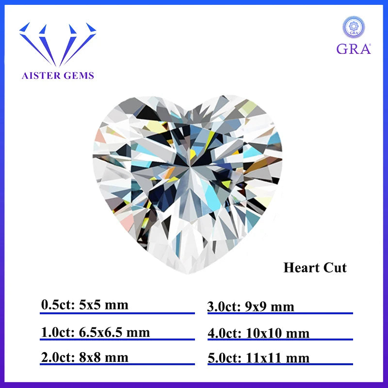 White D Color Moissanite diamonds with GRA Certificate Round Oval Heart Emerald Princess Radiant Cushion Trilliant Marquise Cut