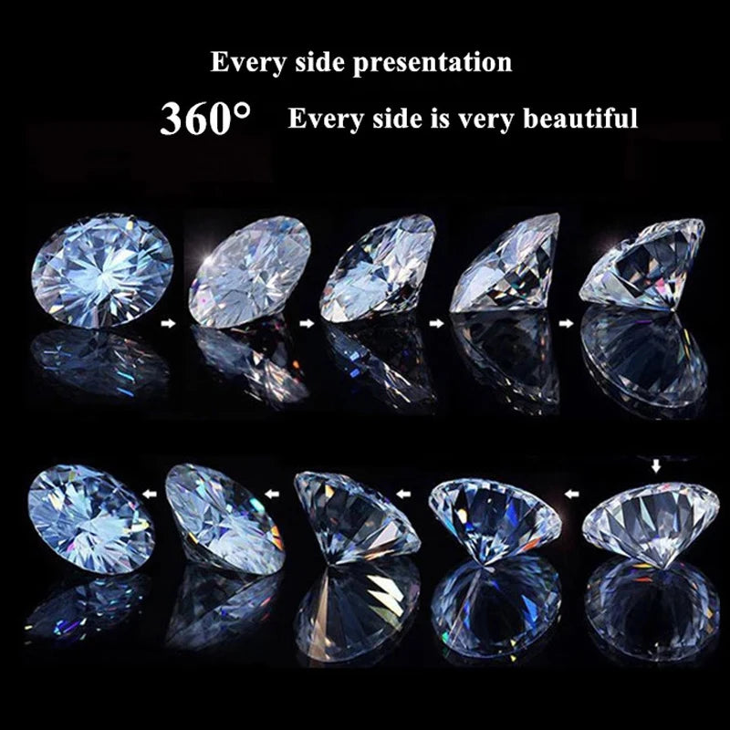 Moissanite Stones 3 MM to 10 CT D Color VVS1 Round Shape Cut Lab Grown Diamond with GRA Certificate Gemstones Wholesale