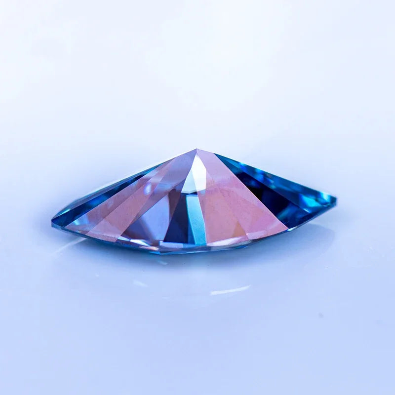 Moissanite Loose Stone Sapphire Blue Color Marquise Cut Lab Grown Synthetic Gemstone Pass Diamond Tester for DIY Jewelry Making