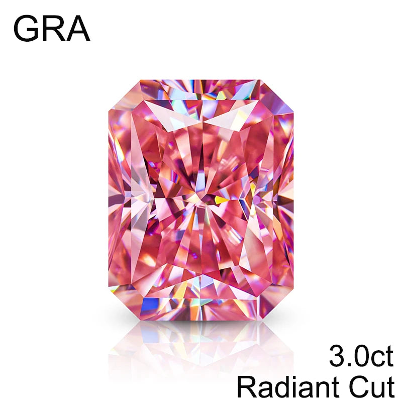 Pink Loose Moissanite 100% Real Lab Gemstone Stones For Women Jewelry Diamond Ring Material GRA Round/Pear/Emerald/Oval Cut