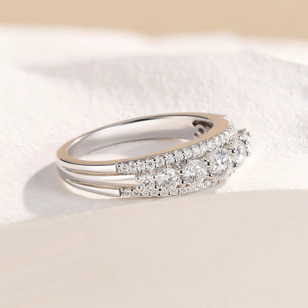 Newshe Luxury Moissanite Wedding Rings for Women Original 925 Sterling Silver Eternity Band Brilliant Engagement Ring Jewelry