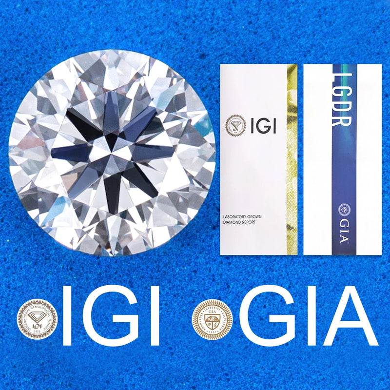 0.3ct 0.5ct 0.6ct 0.7ct 0.8ct 1ct 1.5ct Round Lab Grown Diamond  CVD HPHT IGI GIA Certificate Diamonds Stone Wholesale