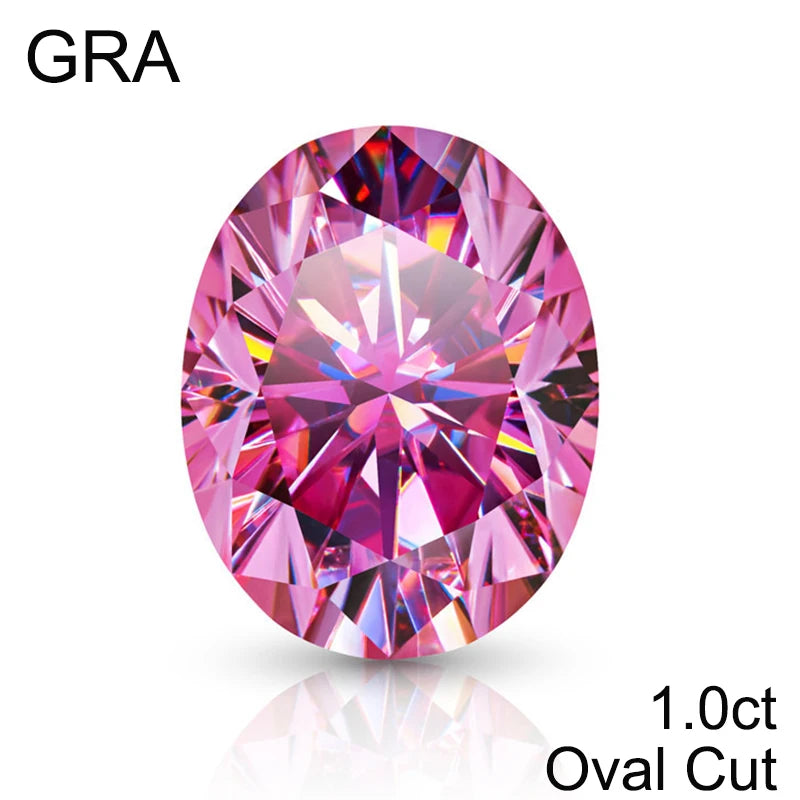 Pink Loose Moissanite 100% Real Lab Gemstone Stones For Women Jewelry Diamond Ring Material GRA Round/Pear/Emerald/Oval Cut