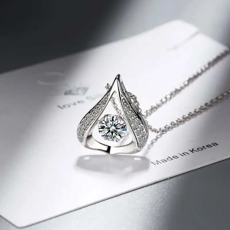 D Color 1 Carat Moissanite Smart Water Drop Pendant Necklace For Women S925 Sterling Silver Plate Pt950 Neck Chain