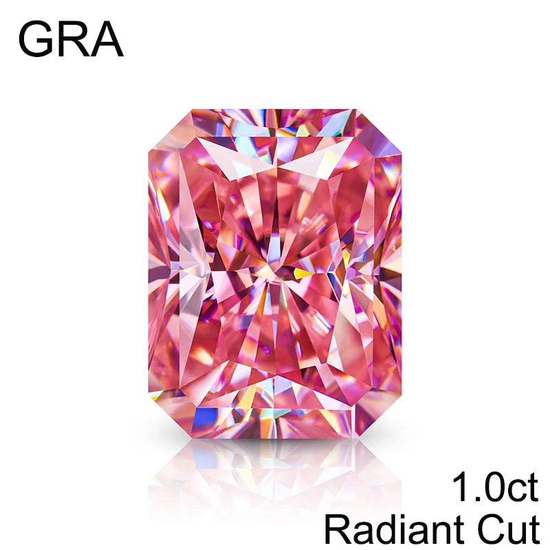 Pink Loose Moissanite 100% Real Lab Gemstone Stones For Women Jewelry Diamond Ring Material GRA Round/Pear/Emerald/Oval Cut