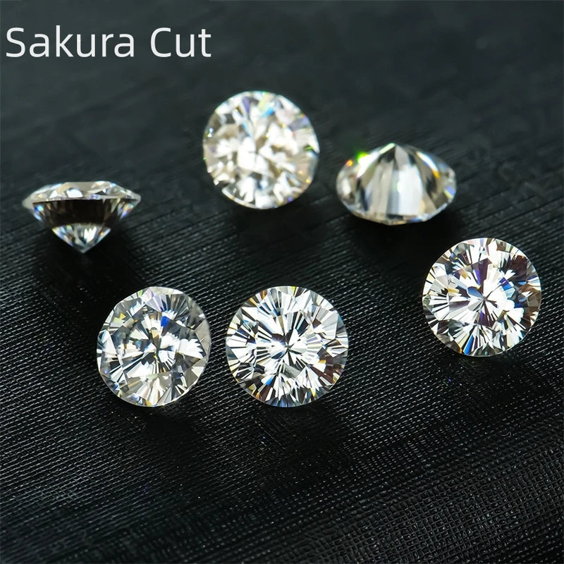 Tbestone Round 0.5-5Carat Fancy Cutting Moissanite Loose Stones D Color Russian Cut Moissanite Diamonds Stone With GRA