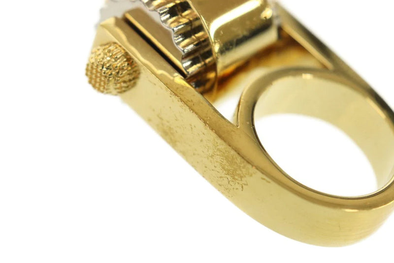 Balenciaga Women's Large Gold Gear Ring Size: 6