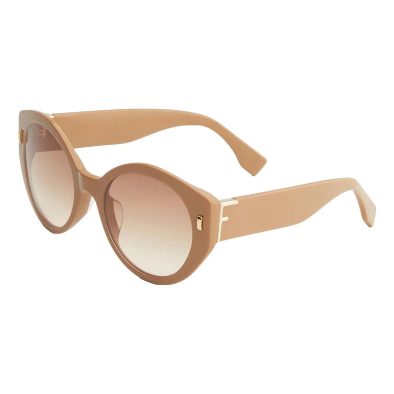 Fendi First Dark Beige Acetate Round Frame Tinted Sunglasses