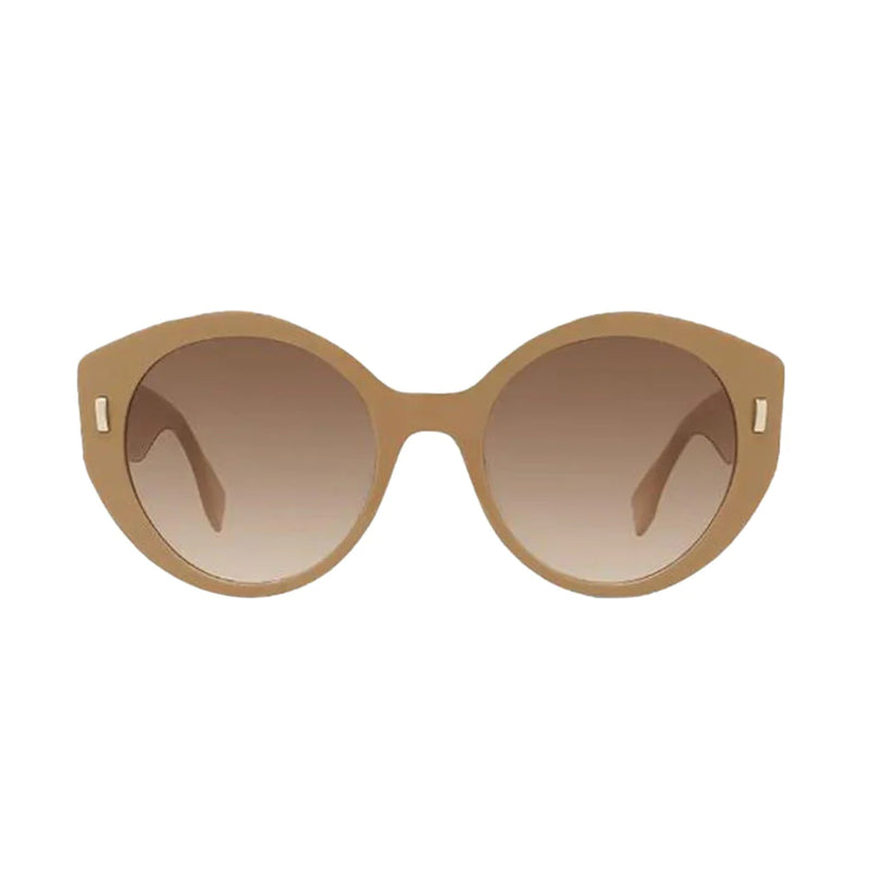 Fendi First Dark Beige Acetate Round Frame Tinted Sunglasses