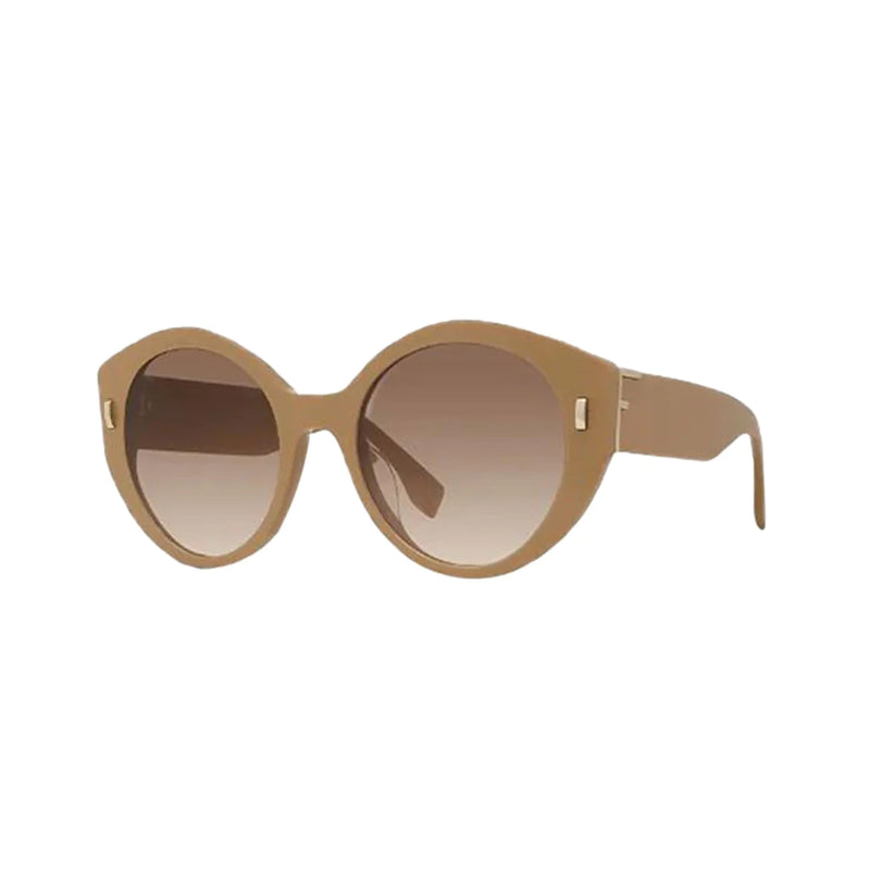 Fendi First Dark Beige Acetate Round Frame Tinted Sunglasses