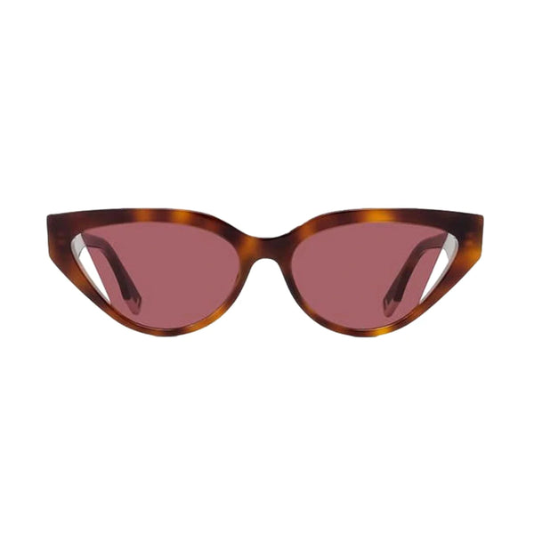 Fendi Way Pink Lenses Tortoise Shell Acetate Cat Eye Frame Sunglasses