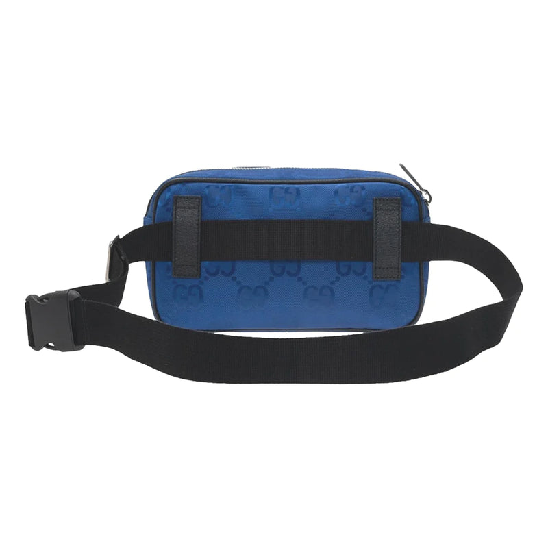 Gucci Off The Grid Blue Nylon Leather Trim Belt Bag