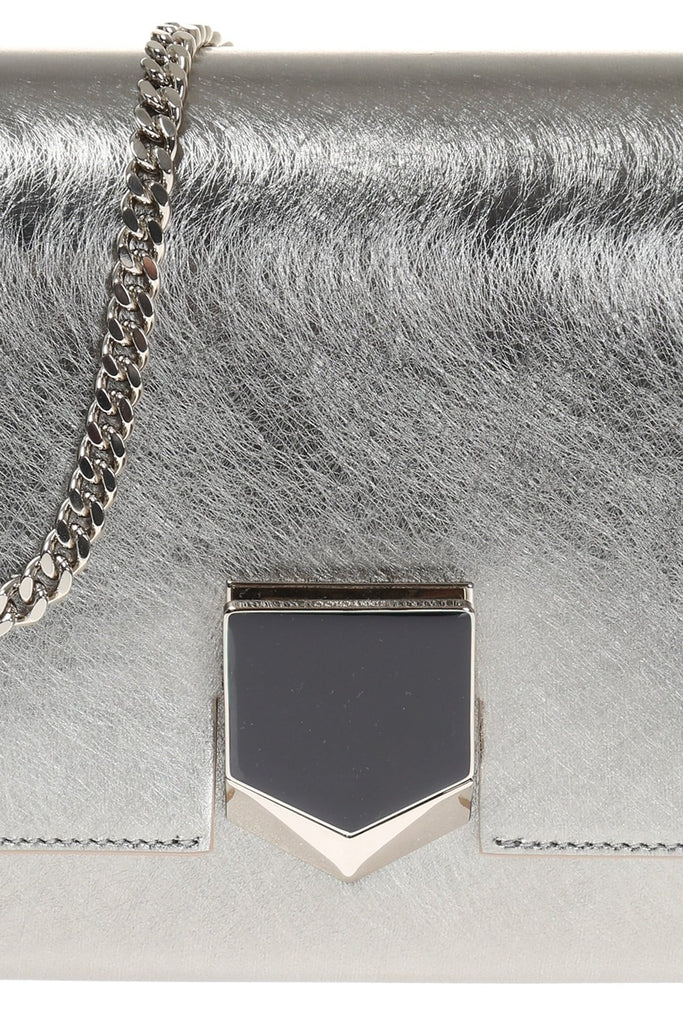 Jimmy Choo Metallic Silver Lockett Crossbody Shoulder Bag